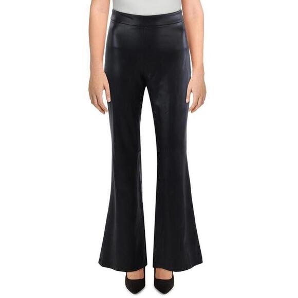 88$ Bagatelle NYC Faux Leather High Waist Flared Pants Women's Size S Black - Picture 1 of 1